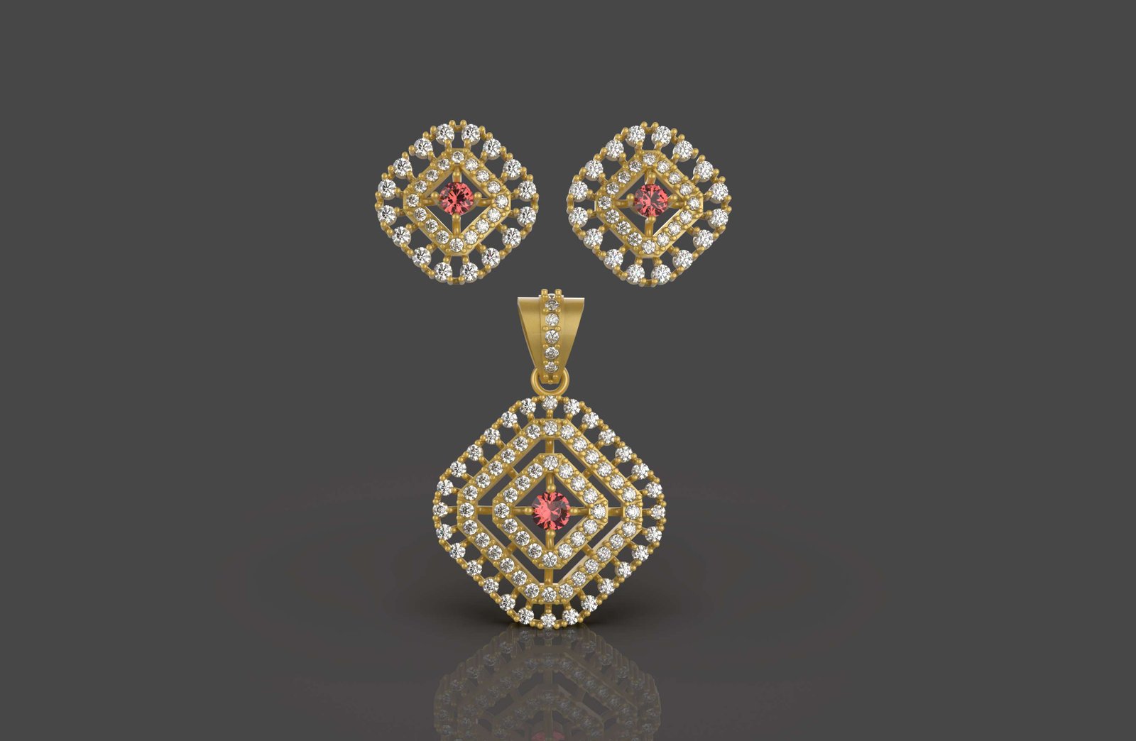 Diamond Square Pendant - 0037