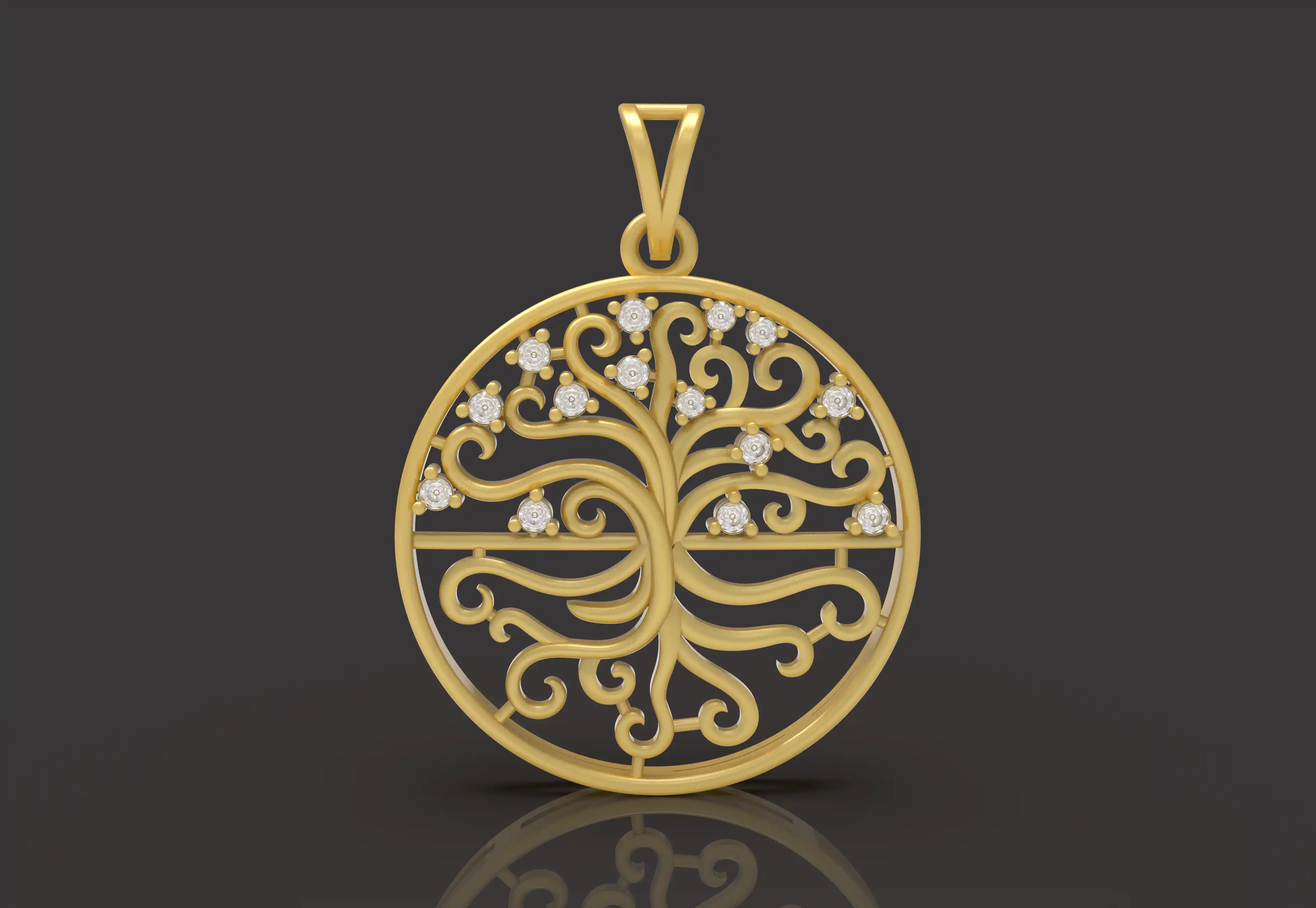 Diamond Tree Pendant - 0073
