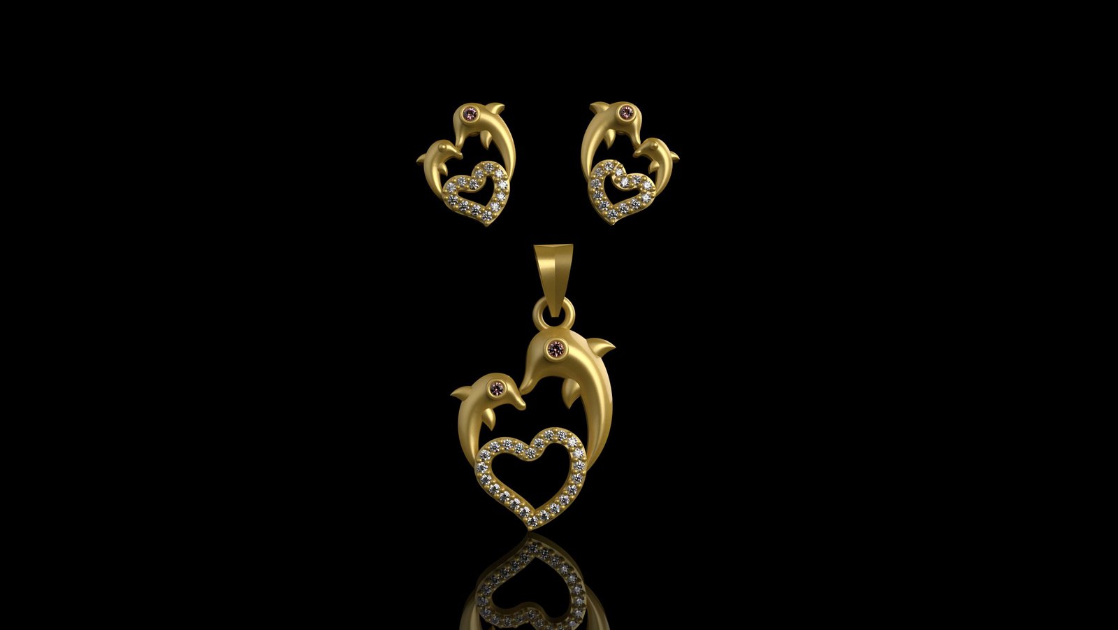 Fancy Heart Pendant Set - 09