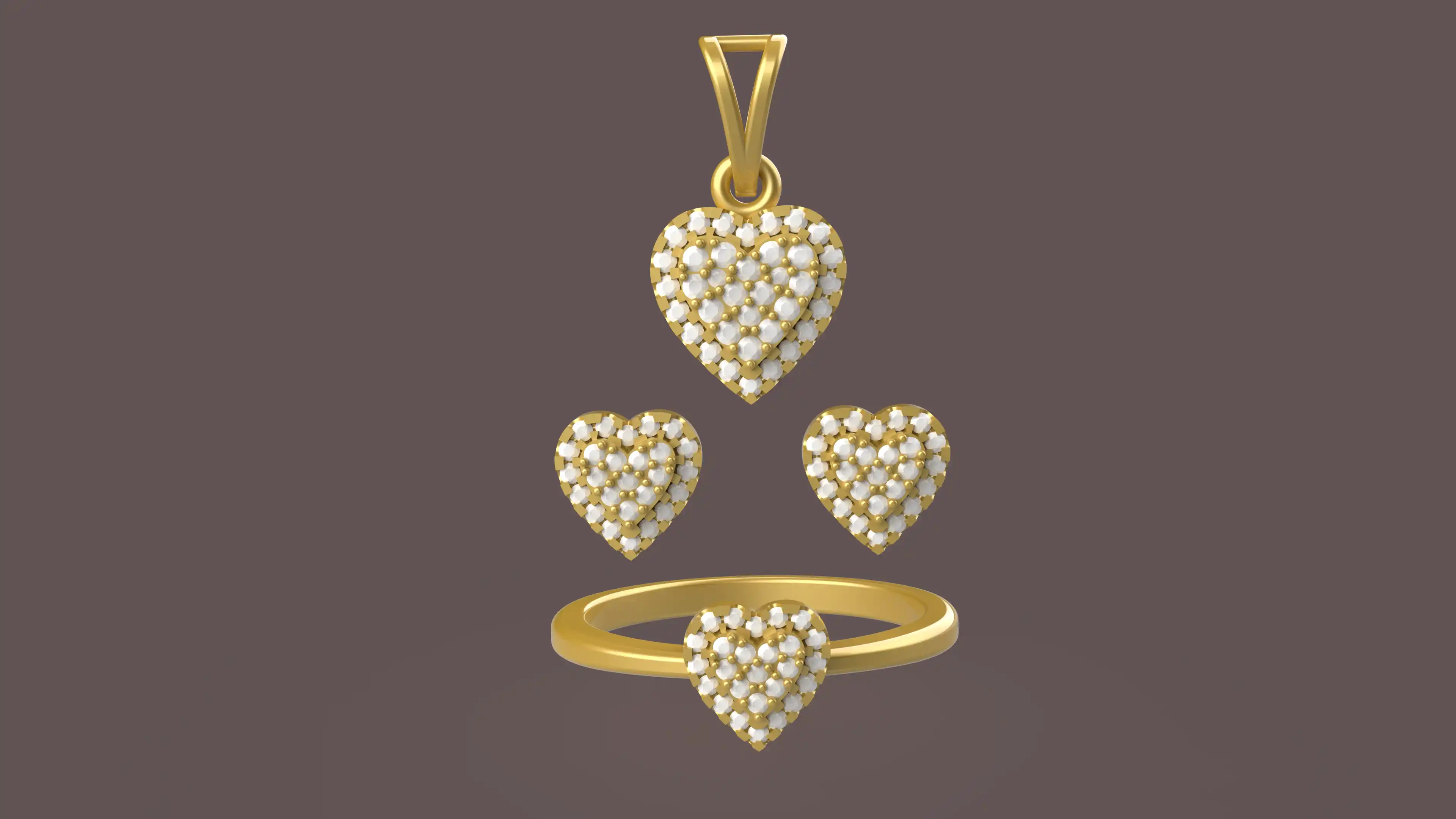 Heart Pendant Set - 0069