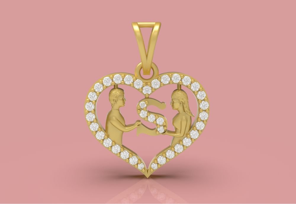 Heart Shape Couple Pendant - 0113