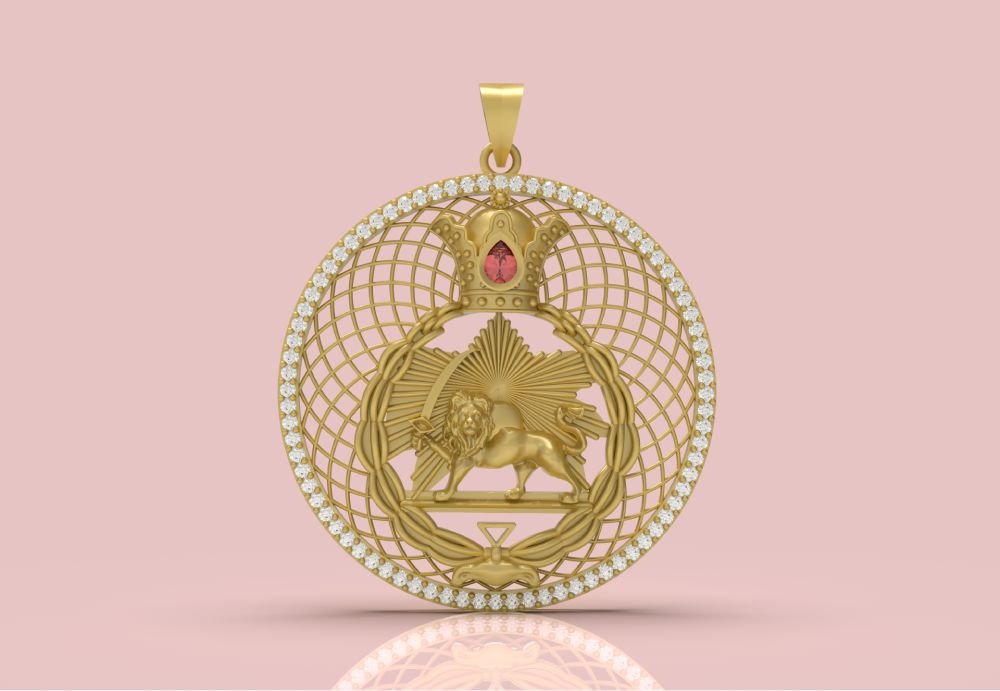 Lion Round Pendant - 0114